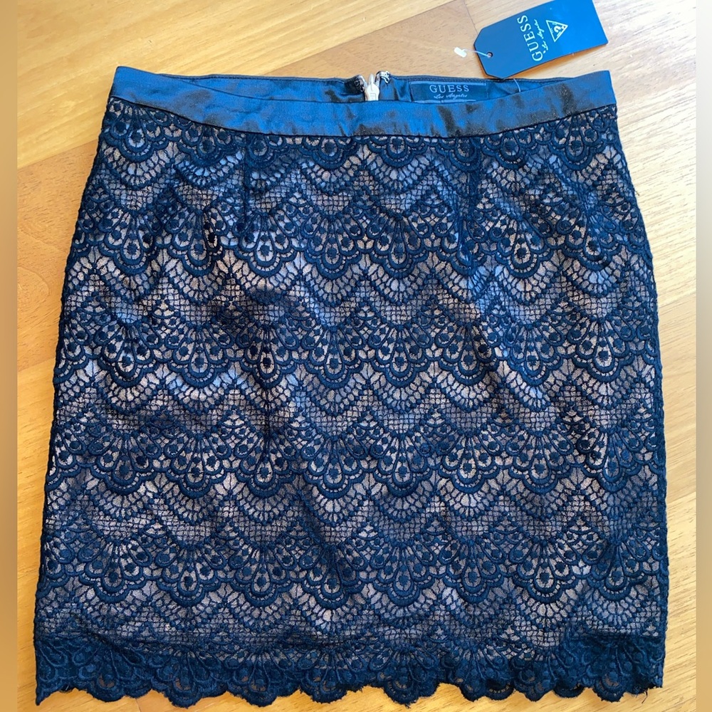 NWT Vintage 90s Guess Marina Lace Mini Skirt Size 4 Y2K